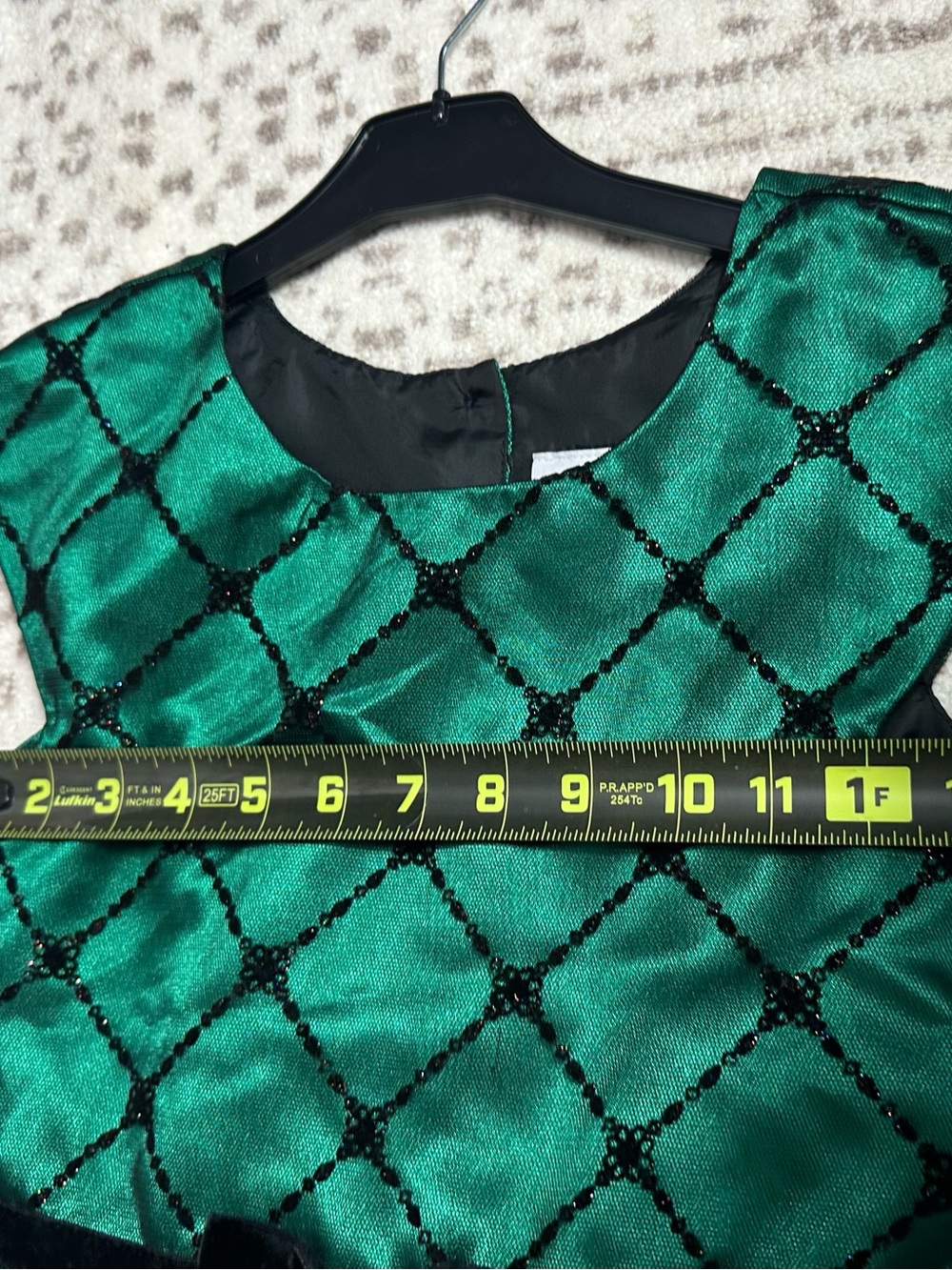 Jona Michelle Emerald Green Lattice Party Dress with Velvet Bow - Picture 13 of 13